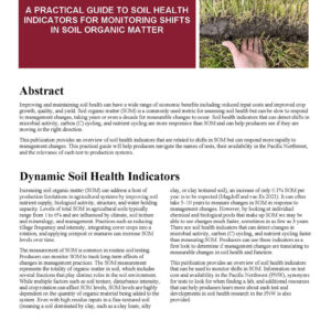 A Practical Guide to Soil Health Indicators for Monitoring Shifts in Soil Organic Matter