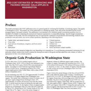 2022 Cost Estimates of Establishing, Producing and Packing Organic Gala Apples in Washington