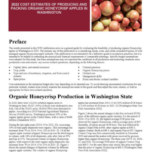 2022 Cost Estimates of Producing and Packing Organic Honeycrisp Apples in Washington