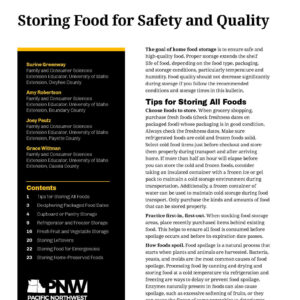Storing Food for Safety and Quality