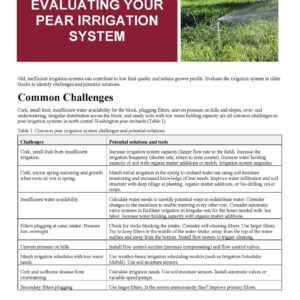 Evaluating Your Pear Irrigation System