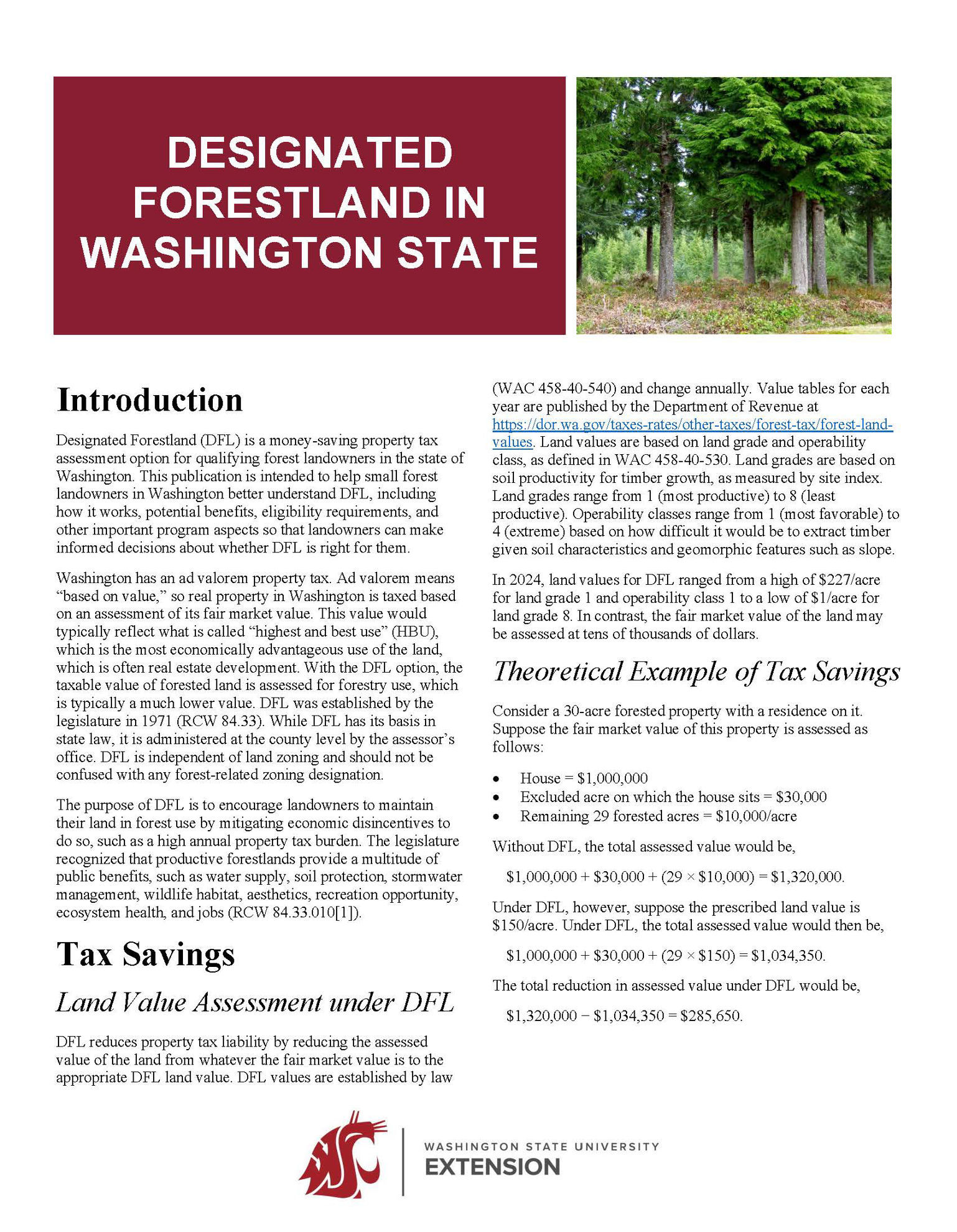 Designated Forestland in Washington State
