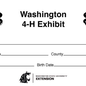 Washington 4-H Exhibit Stall Card (pad of 10)