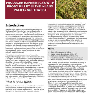 Producer Experiences with Proso Millet in the Inland Pacific Northwest