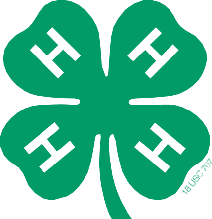 The 4-H logo. A four-leaf clover with the letter "H" on each letter.