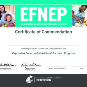 EFNEP Certificate of Commendation