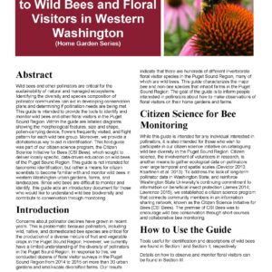 A Citizen Science Guide to Wild Bees and Floral Visitors in Western Washington (Home Garden Series)