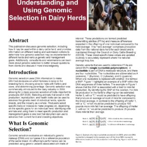 Understanding and Using Genomic Selection in Dairy Herds