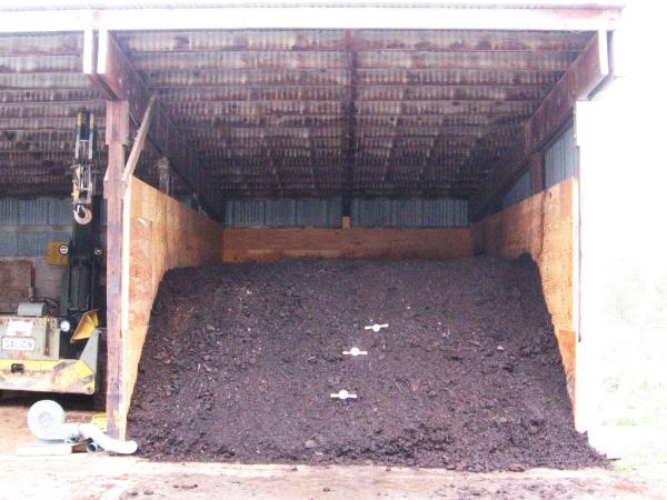 Compost in outdoor bay.