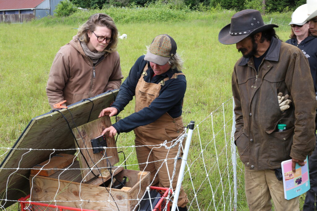 Attendees at an outdoor instructional workshop.