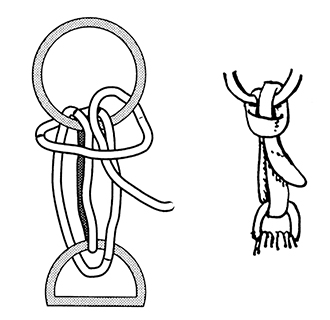 Drawing of a cinch knot