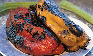Broiled pepper ready for peeling