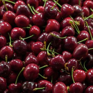 Close-up of mahogany cherries.
