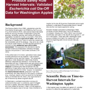 Produce Safety Rule Harvest Intervals: Validated <em>Escherichia coli</em> Die-Off Data for Washington Apples