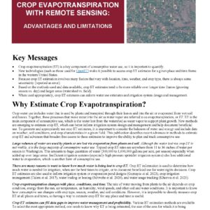 Methods of Estimating Crop Evapotranspiration with Remote Sensing: Advantages and Limitations