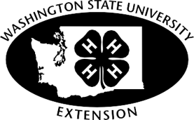 Washington State University Extension logo with the shape of Washington state and a 4-H clover emblem.