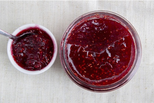 A jar of raspberry jam