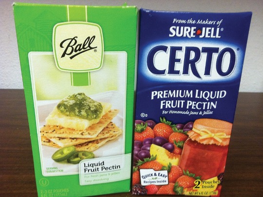Boxes of liquid pectin