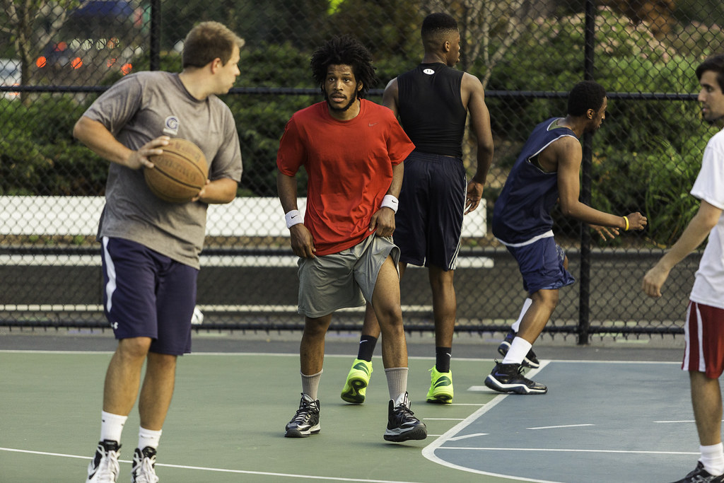 students playing basket ball