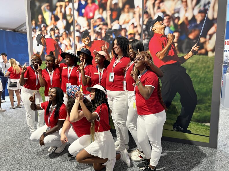 Group of students celebrating.