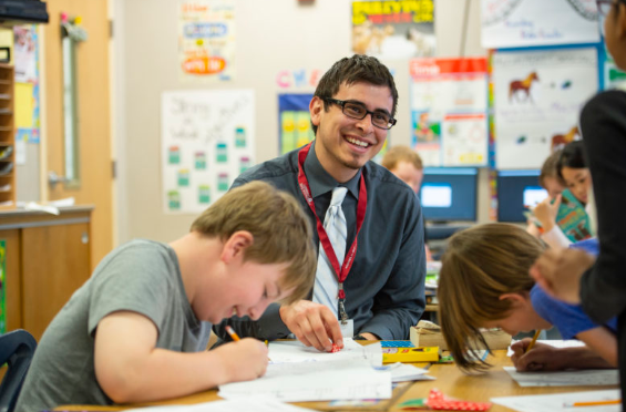 students in a class room setting