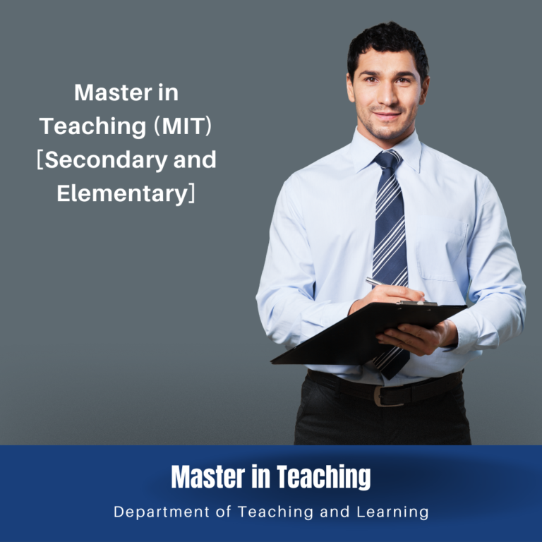 Master in Teaching (Elementary or Secondary)