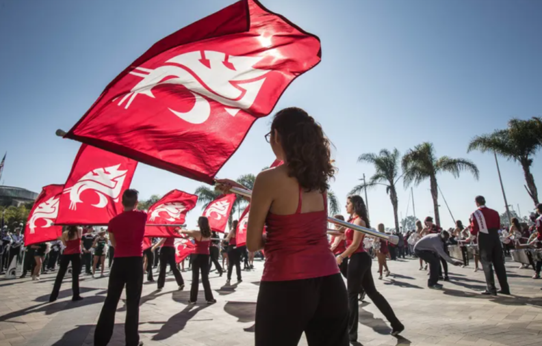 WSU students with Flags