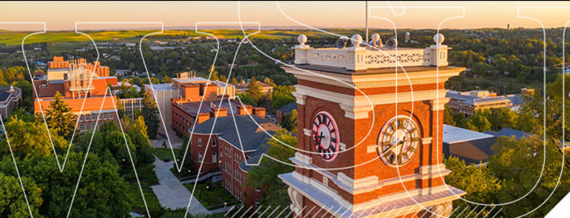 Clock tower with wsu