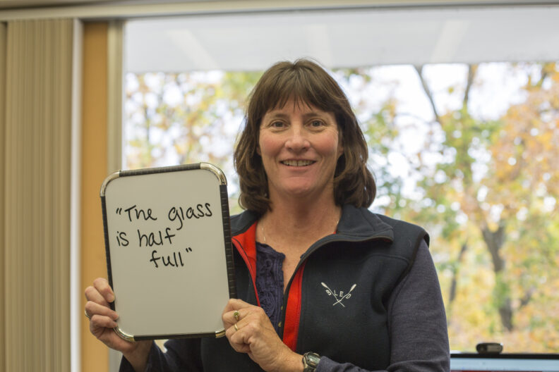 Tammy Crawford "The glass is half full"