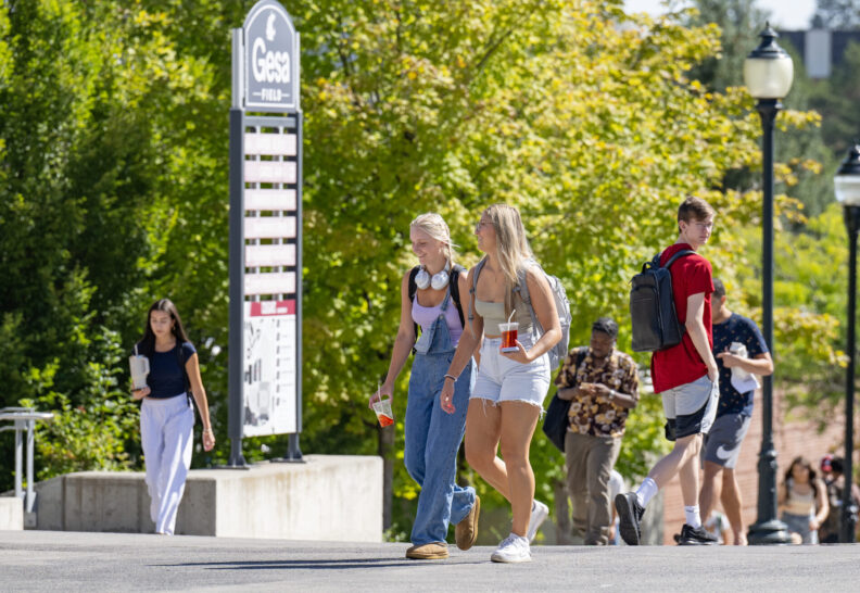 Student heading to class