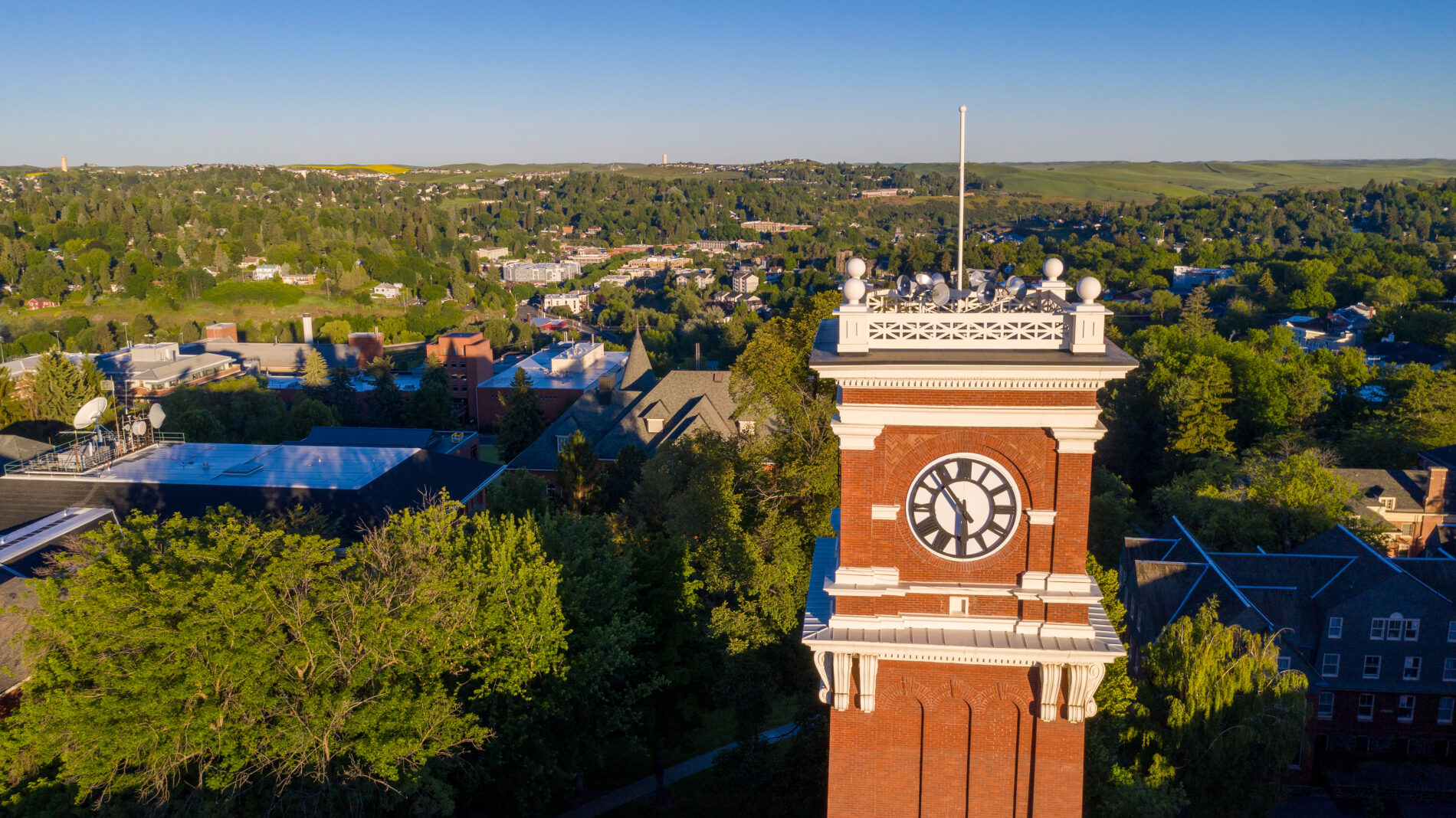 Summer aerials with a drone on the campus