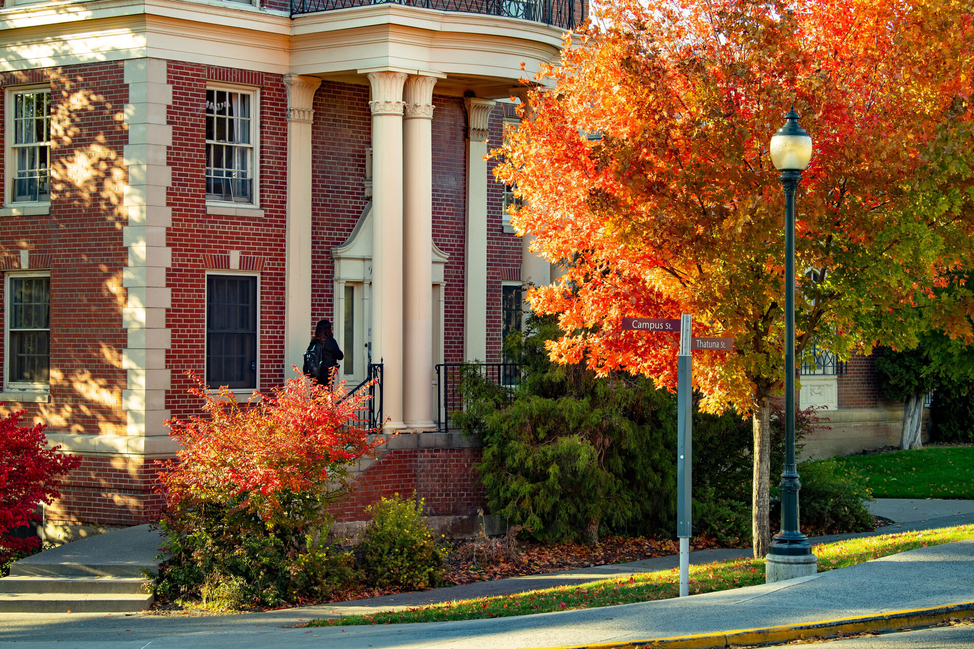 Fall color on the corner of Campus