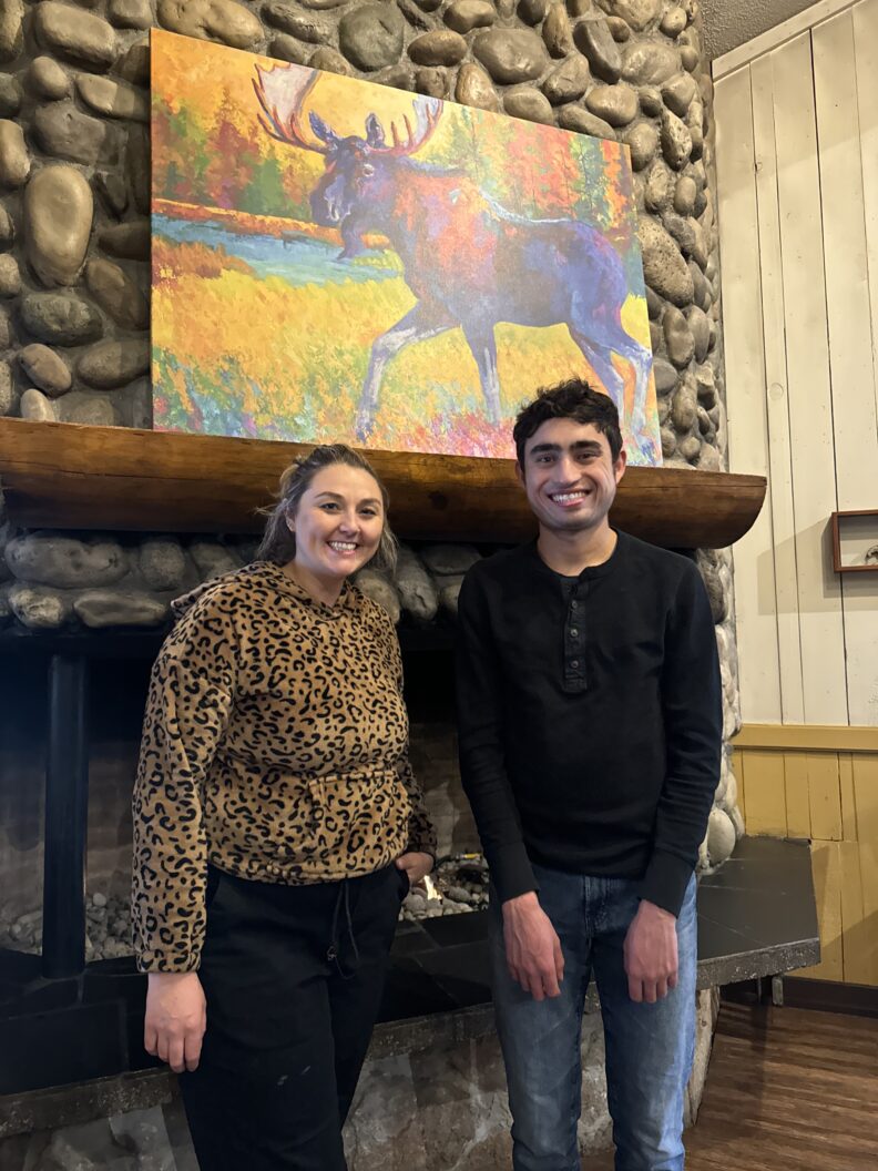 Hannah Hogue, manager of Birch & Barley, and Justin Braza, ROAR Scholar