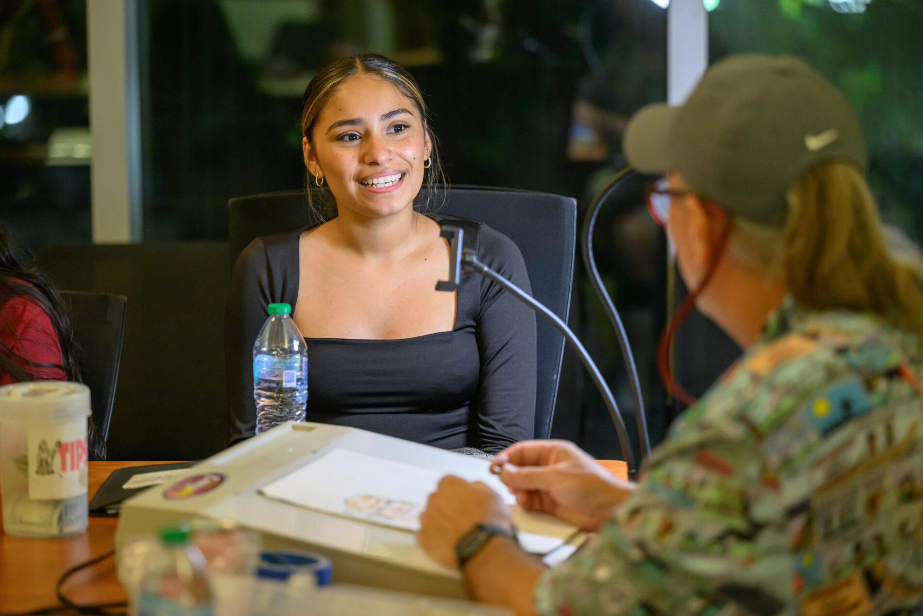 two students at table