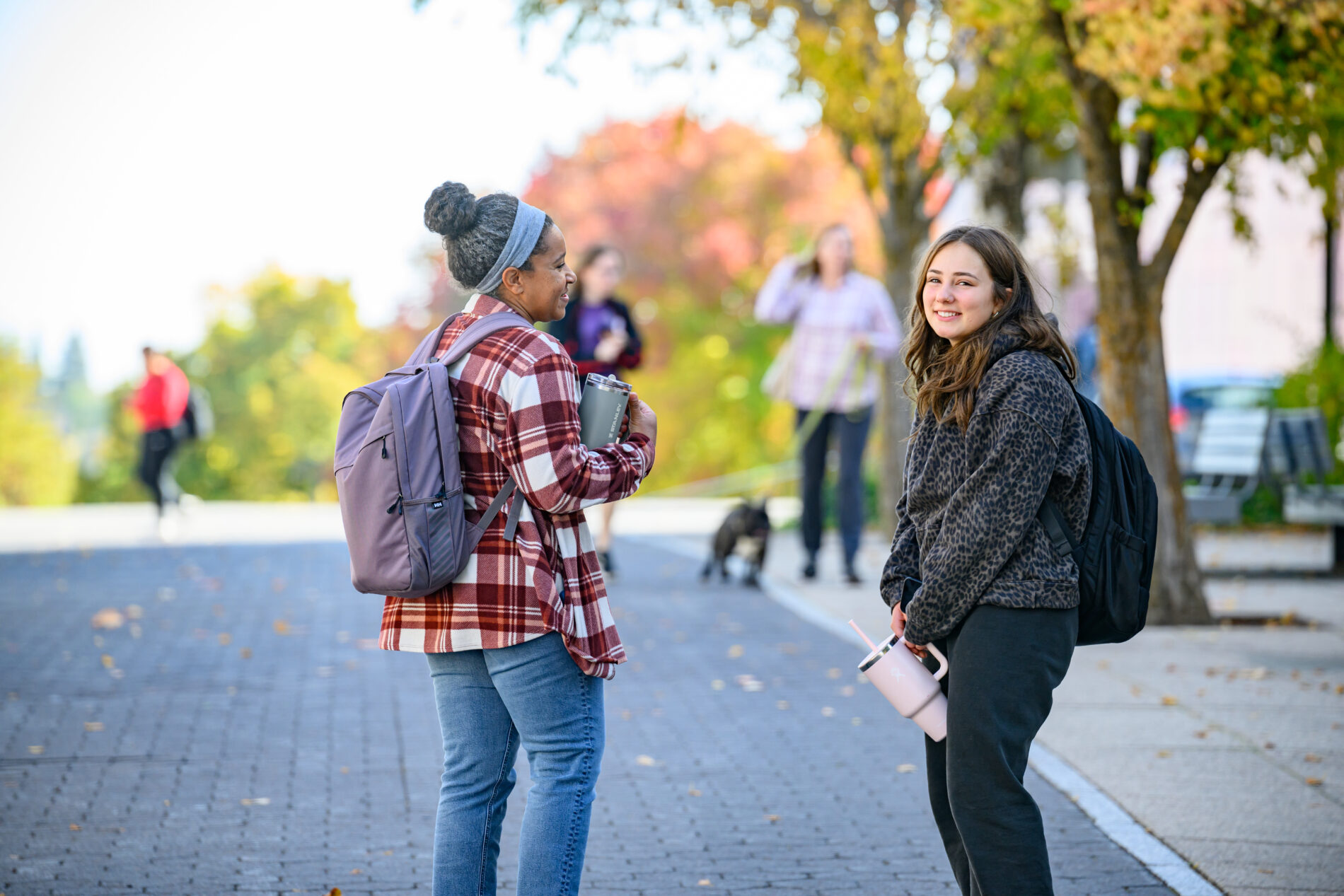 Students talking during class change
