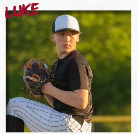 Luke in a pitching position