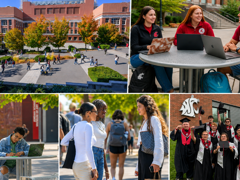 grouped picture of student on campus