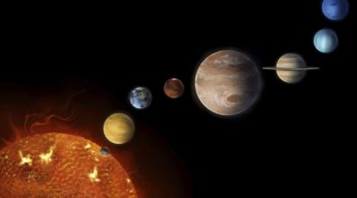 a simulated image of the planets in the solar system