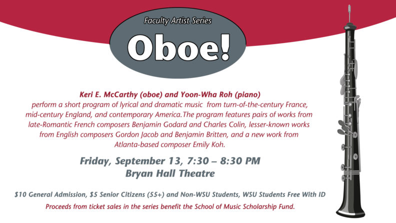 Faculty artist series, Oboe, September 13th 2019