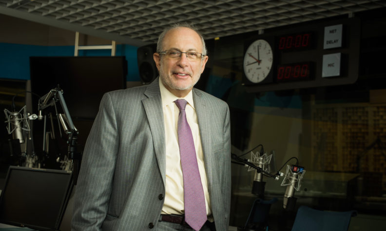 Robert Siegel in a studio