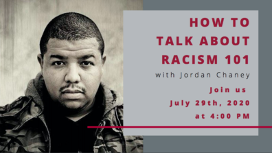 Flier advertising the How to Talk About Racism 101 event