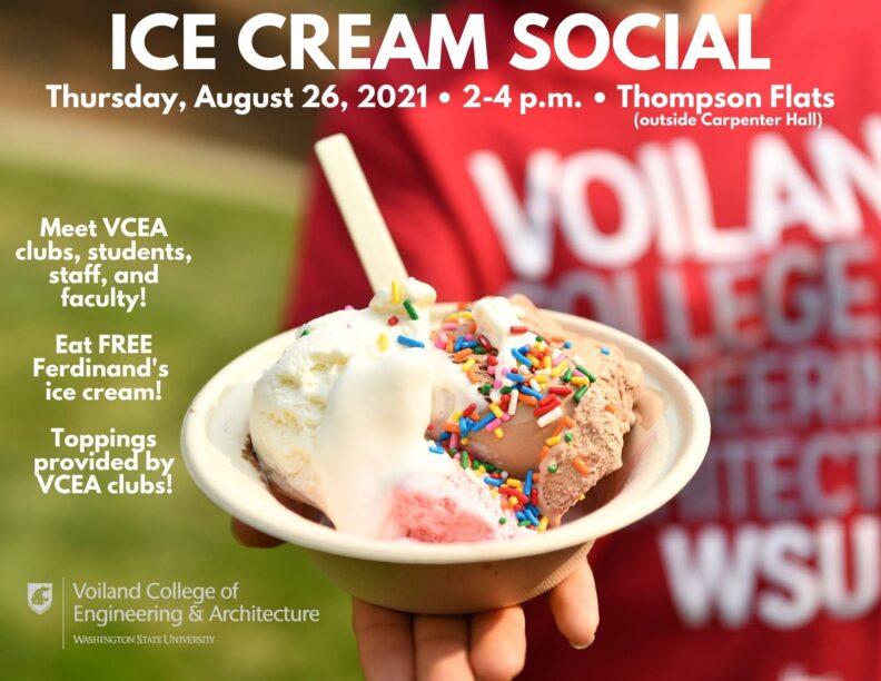 Ice Cream Social Thursday August 26, 2021 2-4 pm Thompson Flats (outside Carpenter Hall)