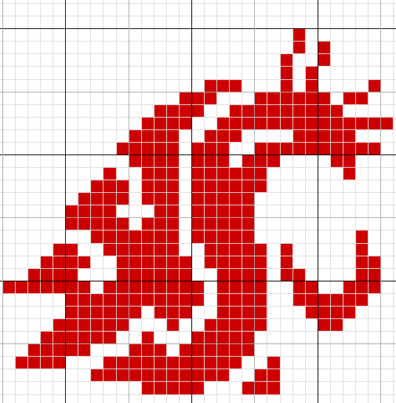 pixellated WSU cougar logo shown on a grid