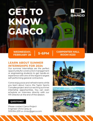 Info Session Flyer - Wednesday, Feburary 28th, 5-6 PM in Carpenter Hall Room 220