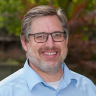 Dr. Jeff Abbott outside the Veterinary Teaching Hospital.