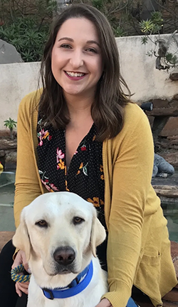 Kerri with a Golden lab.