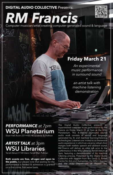 RM Francis performs at the WSU Planetarium March 21 at 7pm