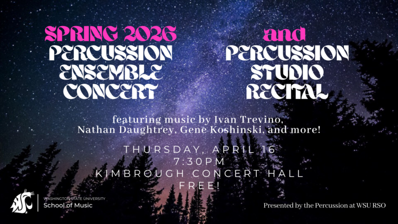 Percussion Concert Flyer, all the information is on the calendar event.