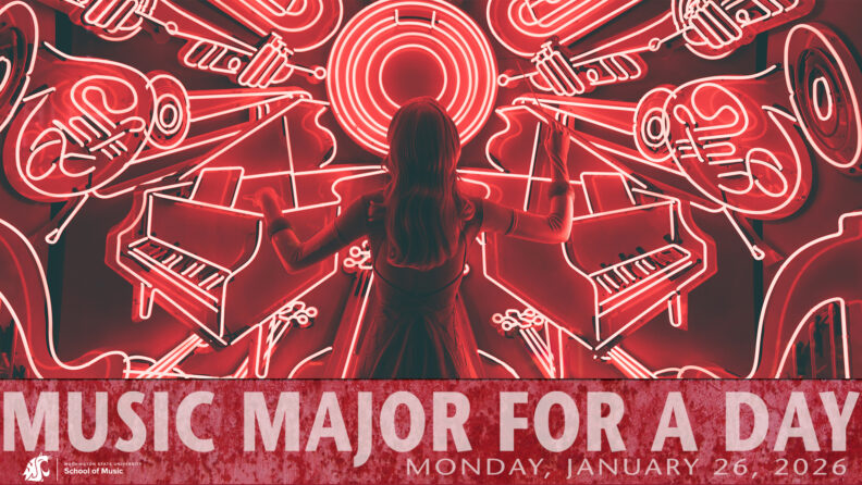 Music Major for a Day graphic, all the information is on the calendar.