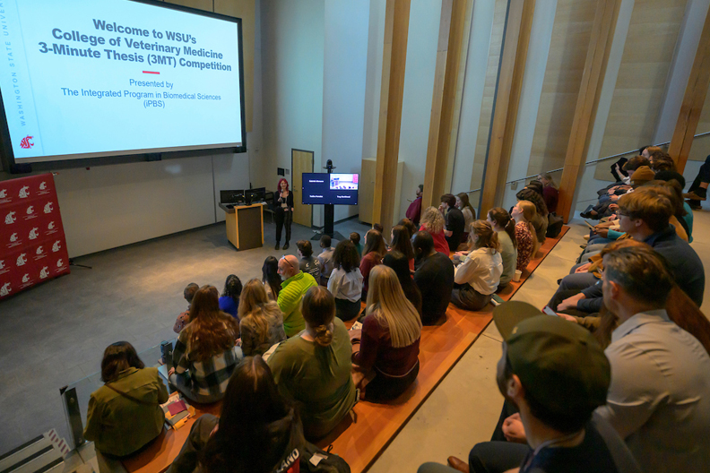 Audience in the Veterinary Biotechnology Research building.